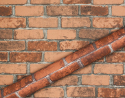 Вінілові шпалери гарячого тиснення LS Цегла ЭШТ 7-1358 коричнево-теракотовий 10,05 x 1,06 м