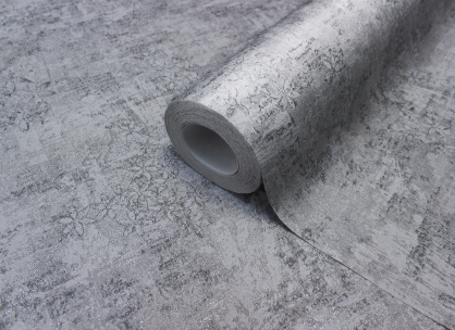 Вінілові шпалери гарячого тиснення LS Деко СШТ 8-1217 сіро-сріблястий 10,05 x 1,06 м