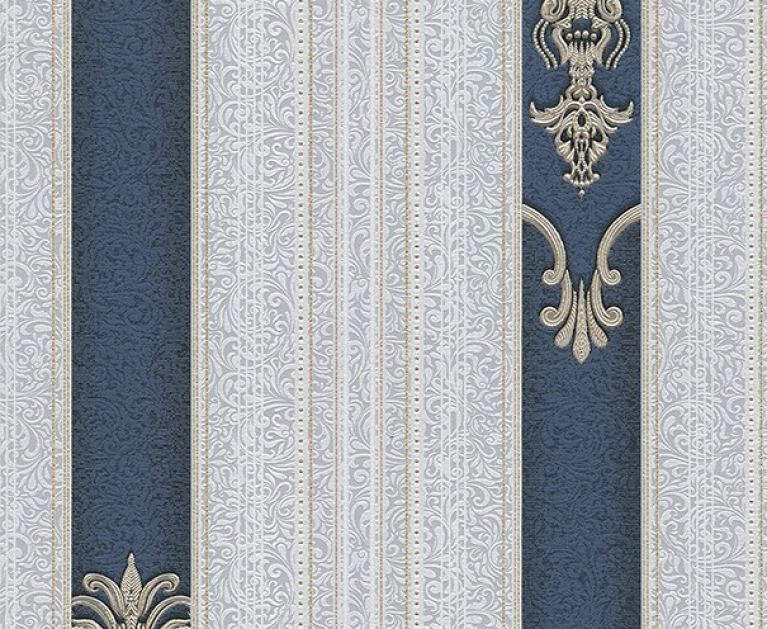 Вінілові шпалери на паперовій основі LS Ізмір ВКV5-1118 синій 10,5 x 0,53 м - 1