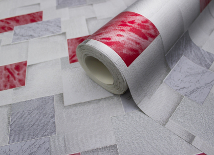 Миючі вінілові шпалери на паперовій основі LS Ефект МНК2-0862 червоно-сірий 10,05 x 0,53 м