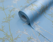 Вінілові шпалери на флізеліновій основі LS Панди ДХН-1426/5 блакитний 10,05 x 1,06 м