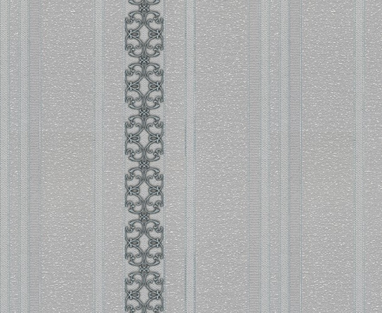 Вінілові шпалери на флізеліновій основі LS Краків ДХС-1321/4 сіро-м'ятний 10,05 x 1,06 м - 1