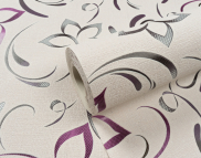 Вінілові шпалери на паперовій основі LS Захват ВКV 5-1226 сіро-фіолетовий 10,05 x 0,53 м
