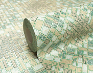 Моющиеся виниловые обои на бумажной основе LS Джанго МНК 3-1059 зеленый 10,05 x 0,53 м