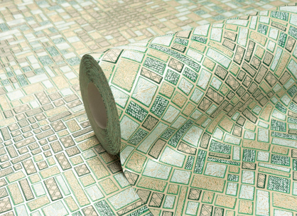 Миючі вінілові шпалери на паперовій основі LS Джанго МНК 3-1059 зелений 10,05 x 0,53 м